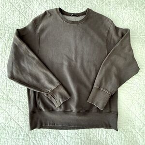 Zara Brown Sweatshirt with Ribbed Crewneck